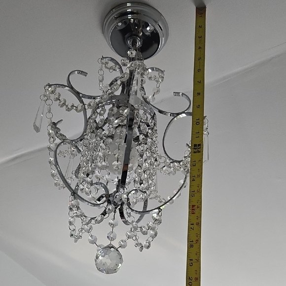 Elegant Crystal Chandelier with Silver Finish - Picture 6 of 7